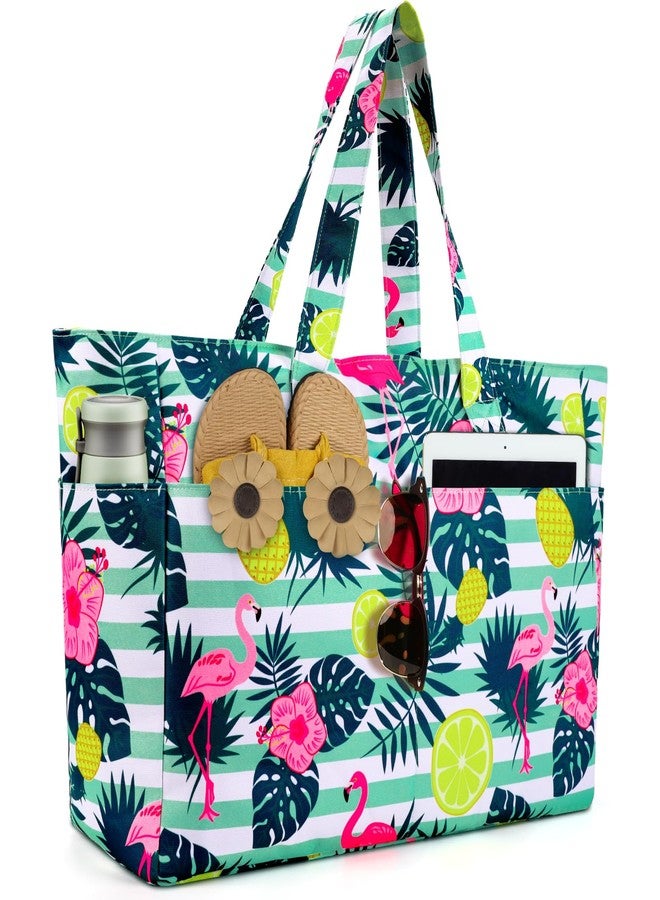ISEYOU Extra Large Beach Bag, Waterproof Beach Totes Bags with Zipper, Pool Bag with Wet Compartment, Lightweight Foldable Large Weekender Bags for Women Men, Perfect for Pool Travel Vacation Gym - Image 1